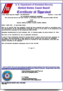 cert exs uscg type approval certificate imo 2024